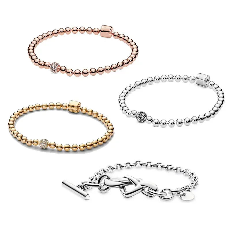

Hot Zirconia Round Charms Pan-Style 925 Silver Bracelets For Women Girls OT Hand Chain Beads For Jewelry Making 2023