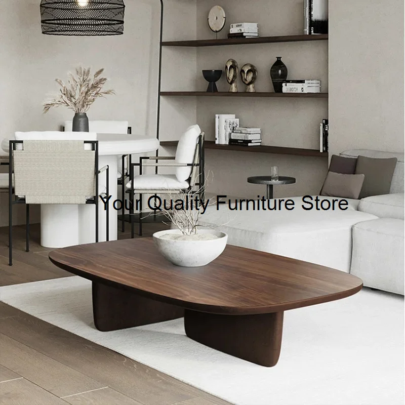 

Wood Console Coffee Tables Living Room Mesa Lateral Designer Black Low Table Nordic Minimalist Square Table Basse Home Furniture