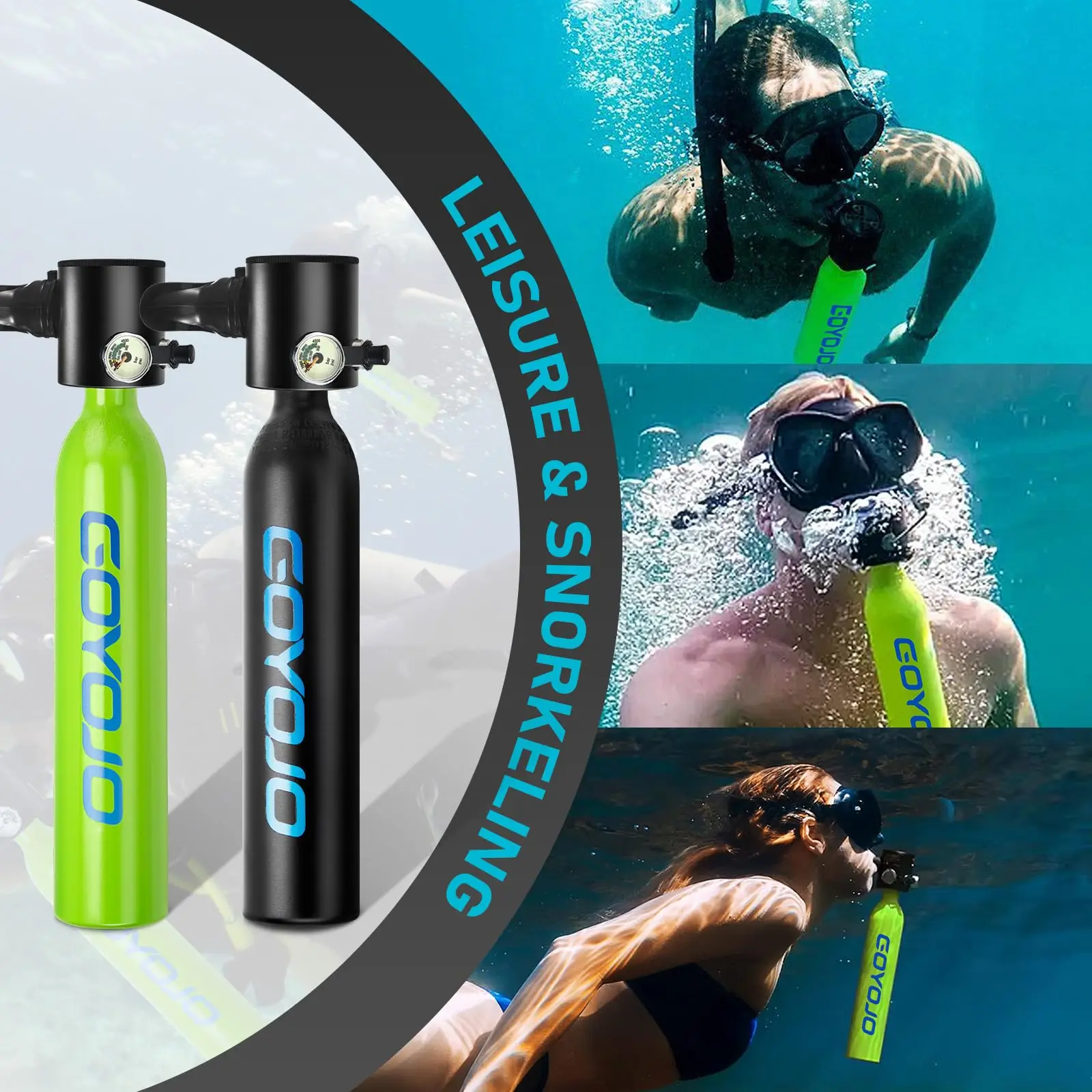 Scuba Cylinder Tank 0.5 Liter Mini Tank Diving Scuba 5-10 Minutes Underwater Breathing Equipment Portable Oxygen Kit