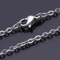 Men Women Jewerly 1mm 16" 18" 20" 22" 24" Inches Links Chain Fashion Necklace Stainless Steel Necklace Classic Pop Rolo Chains 6