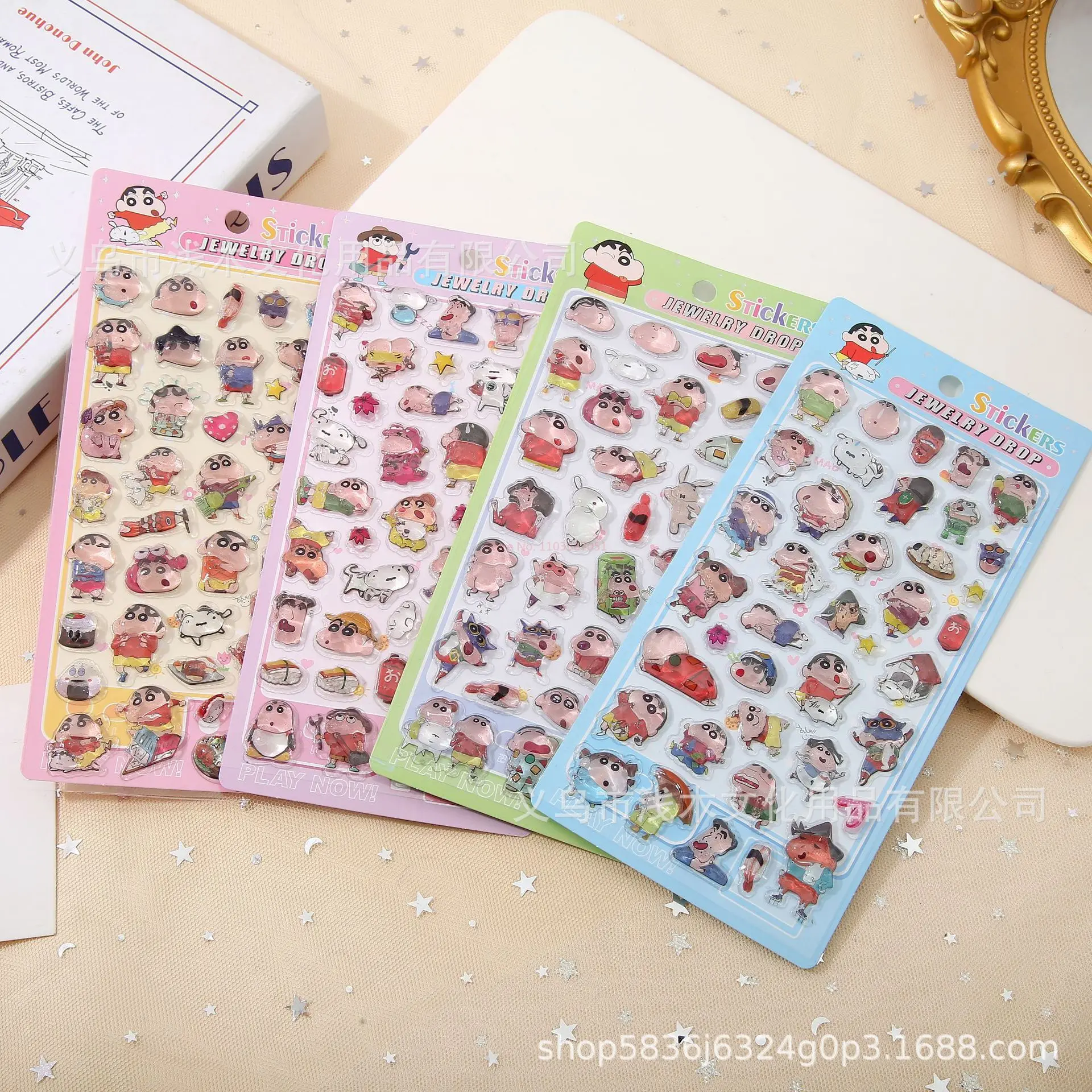 4/40pcs 일본어 크레용 신 3d 양각 스티커 Diy 휴대 전화 케이스 장식 어린이 장난감 핸드북 편지지 스티커 선물