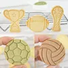 8Pcs Sport Ball and Trophy Shape Cookie Stamps with Plunger Cutters Set Football Volleyball Soccer Basketball Biscuit Cutter 5