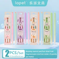 Lopet Rotate Gel Pen Fruit Flavor Lingering Fragrance Speed Drying Black Core Student Low Gravity Gradient Color Pen Holder 1