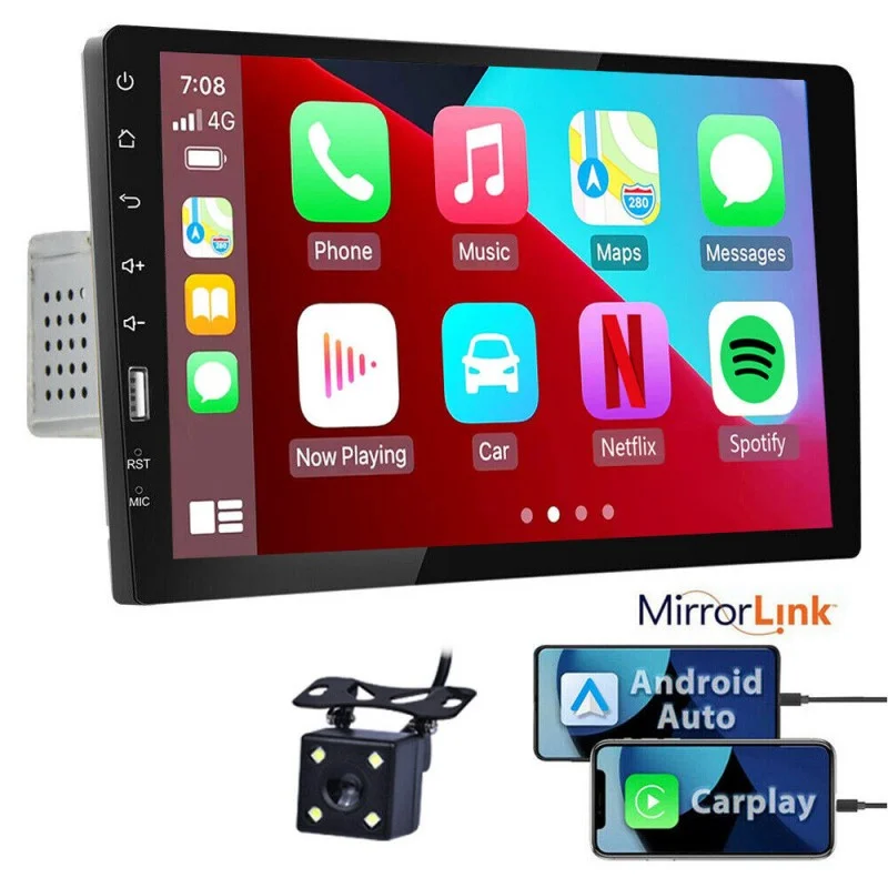 Radio Player 5in Car Stereo Bluetooth Single Din Touch Screen Carplay  Android