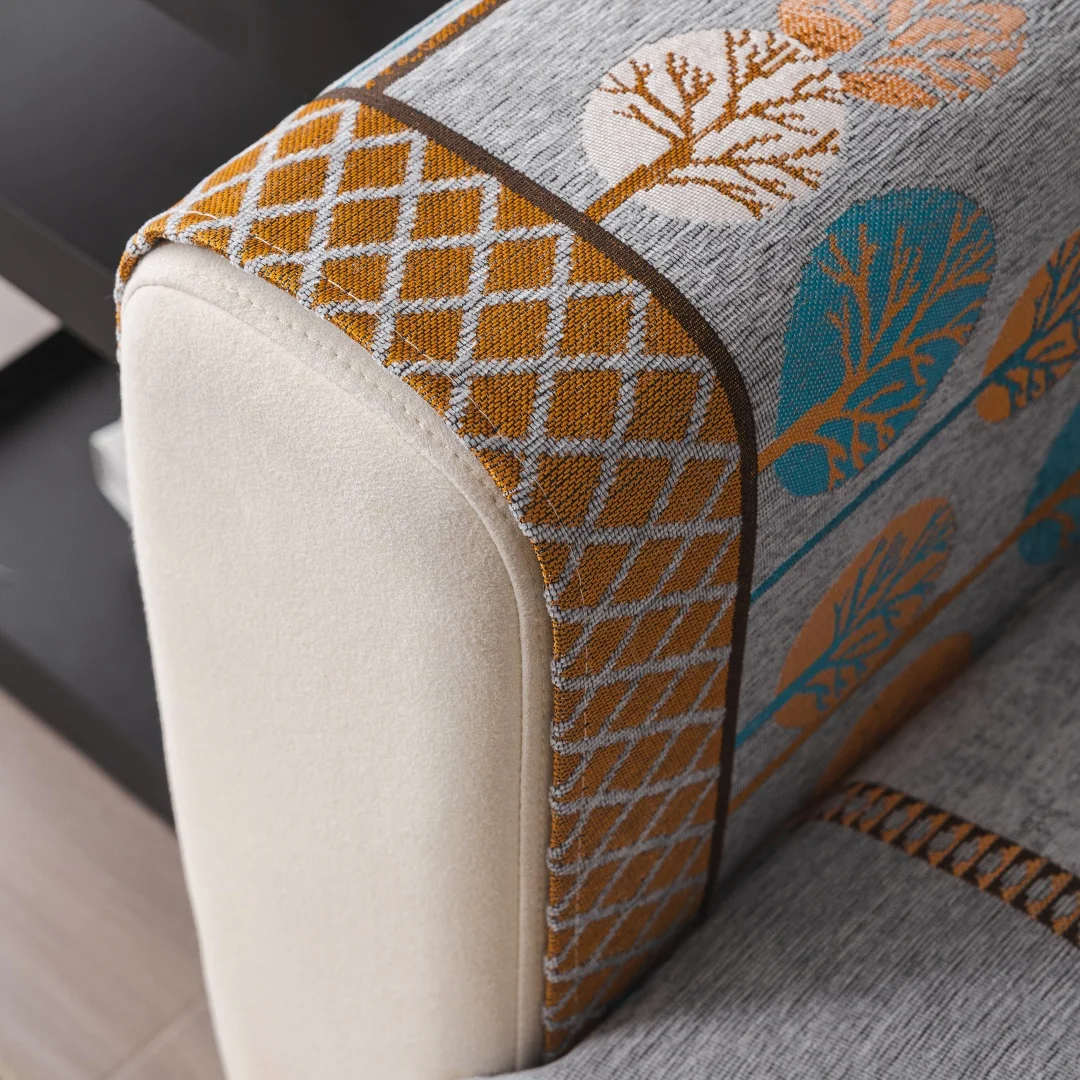 Boho Full Moon Tree Jacquard Chenille Sofa Cover Image 4