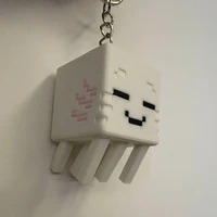 Game Ghast Cosplay Keychain Kawaii 3D Printing Keyring Key Chain Desktop Decoration Bag Accessory Ornament Prop 2