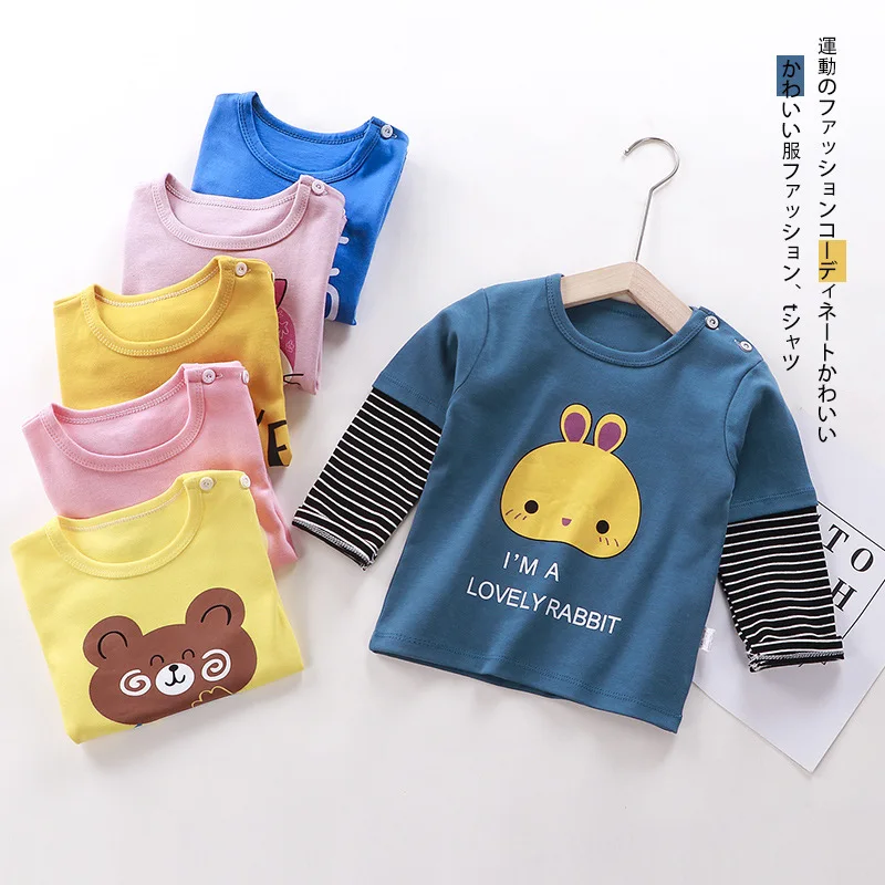 

Spring & Autumn Fall Clothes OToddler Girls Children's Sweatshirts 100% Cotton Tops Boys Long Sleeve T-Shirts