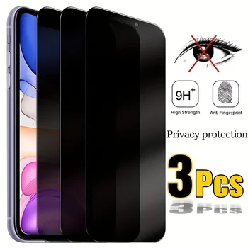 3PCS Privacy Protezione Dello Schermo Del Telefono In Vetro Temperato Per IPhone 15 14 Plus 13 12 11 Pro Max XR X XS Max 7 8Plus SE 2 SE 3