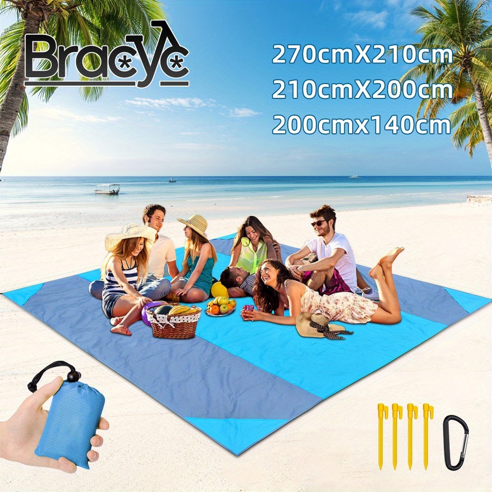 Waterproof Pocket Beach Blanket Folding Camping Mat Mattress Portable Lightweight Mat Outdoor Picnic Mat Sand Beach Mat