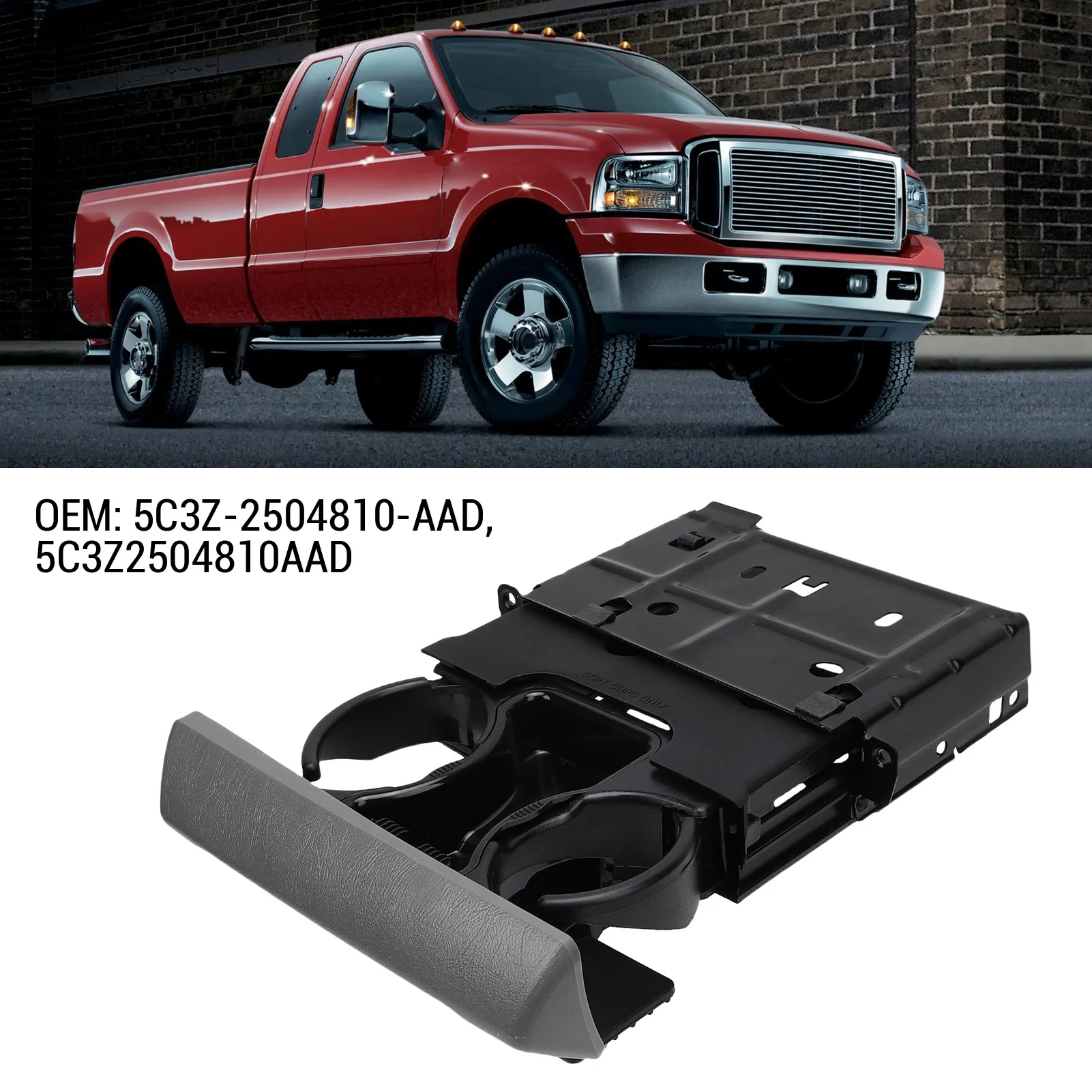 Dashboard Cup Holder Ashtray 5C3Z-2504810-AAD Stable Replacement for F-450 2005-2007 Dashboard Cup Holder Replacement