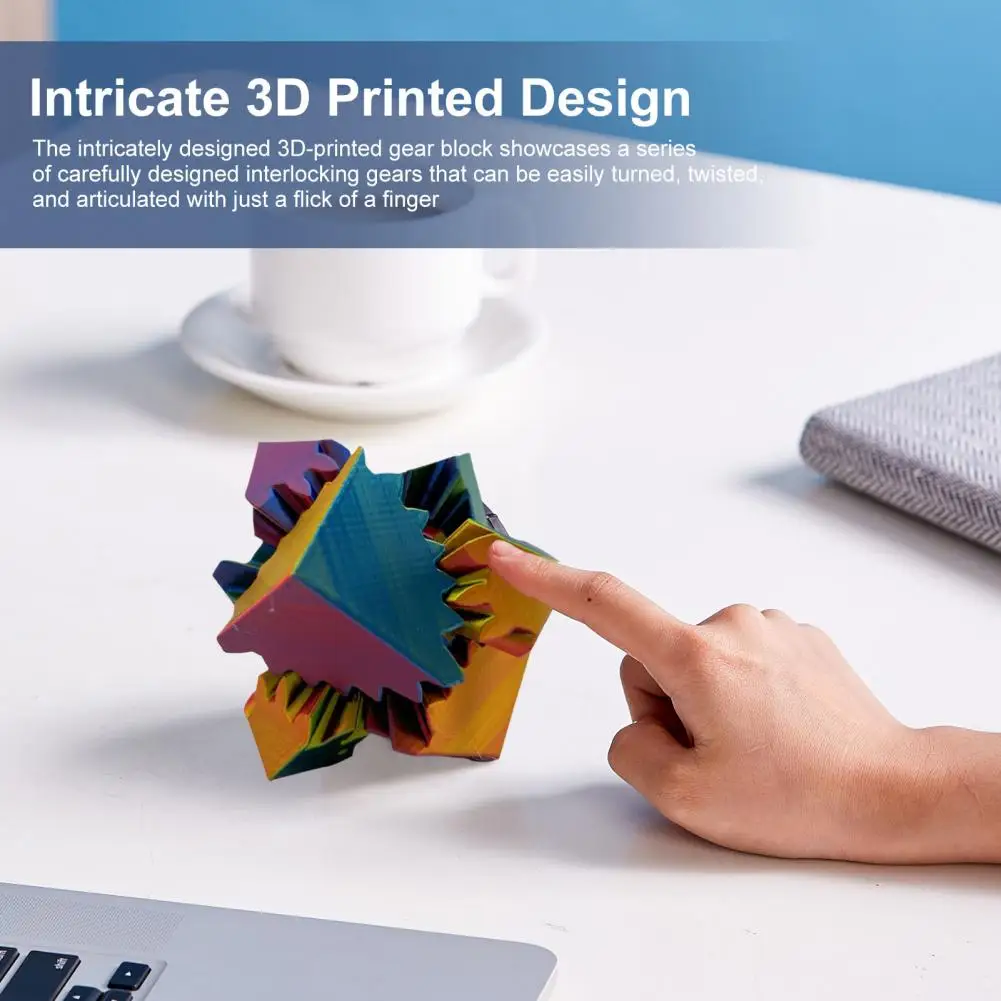 Lightweight Spin Cube Portable 3d Printed Gear Cube Toy for Stress Relief Anxiety Travel-friendly Fidget Toy for Kids Teens