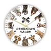 Cat And Dog Grooming Salon Personalized Print Wall Clock for Vet Clinic Pet Groomer Shop Decorative Wall Sign Silent Wall Watch 1
