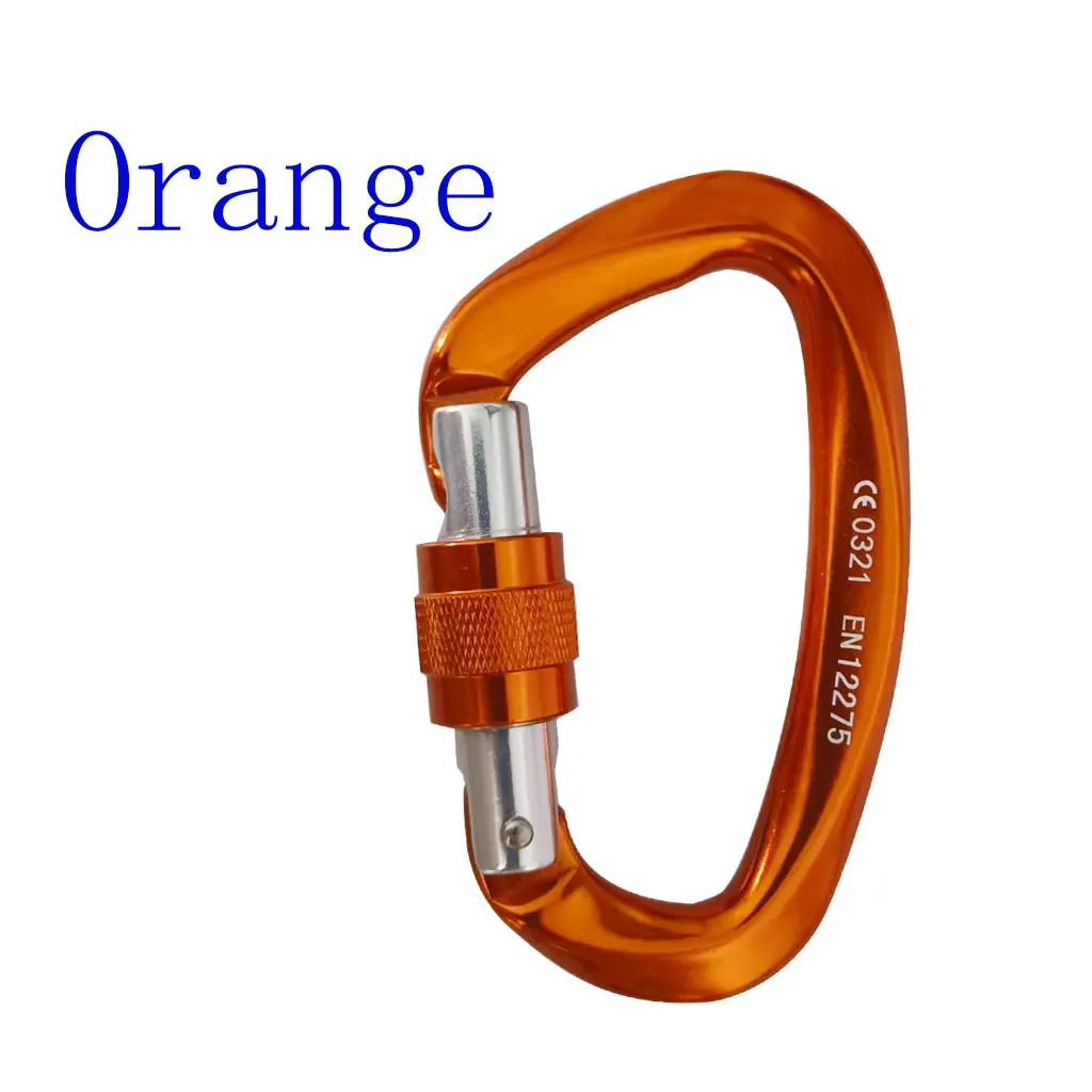 Climbing Carabiner 25KN D Shaped Climbing Carabiner Aluminum Alloy Mountaineering Caving Master Screw Lock Buckle ock Climbing Escalade Equipement Climbing Buckle