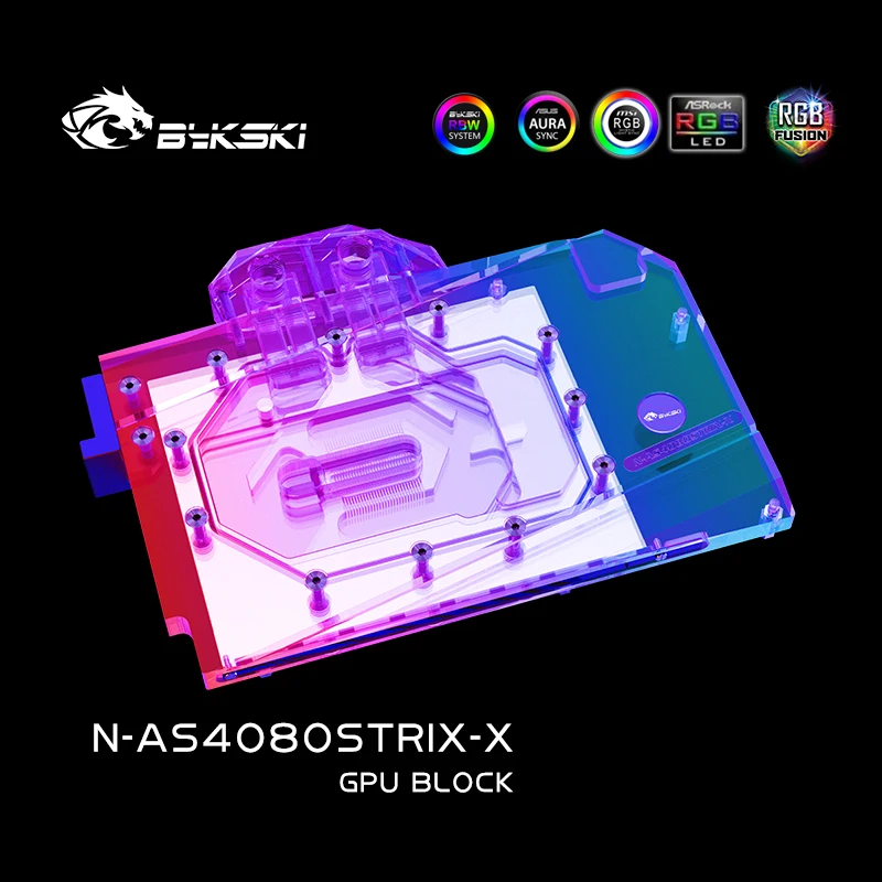 bykski asus 3090 3080 strix両面water block Water Cooling Block Asus | Geforce Water Cooling Block