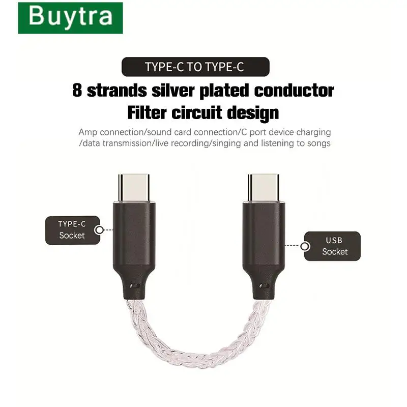 USB Type C To Type C DAC Hifi Adapter Earphone Amplifie Digital Decoder AUX Audio Cable Converter Android OTG Adapter Cable otg adapter usb to type c adapter type c adapter type c aux adapter audio earphone converter type c to aux adapter audio headphone adapter