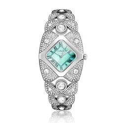 Luxurious Luminous Diamond - Studded Ladies' Quartz Watch (Silver)
