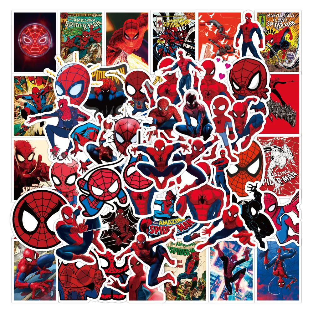 

10/30/50PCS Super Hero Spiderman Cartoon Stickers DIY Guitar Laptop Luggage Skateboard Graffiti Decals Fun for Kid Toys