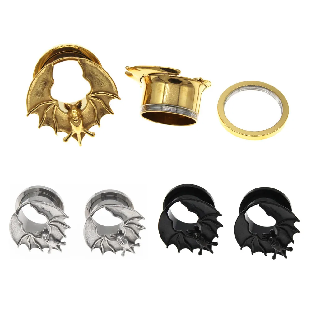 

Guemcal 1 Pair Bat Ear Expander Ear Plugs Tunnels Gauges Ear Expander Body Piercing Jewelry for Woman Men