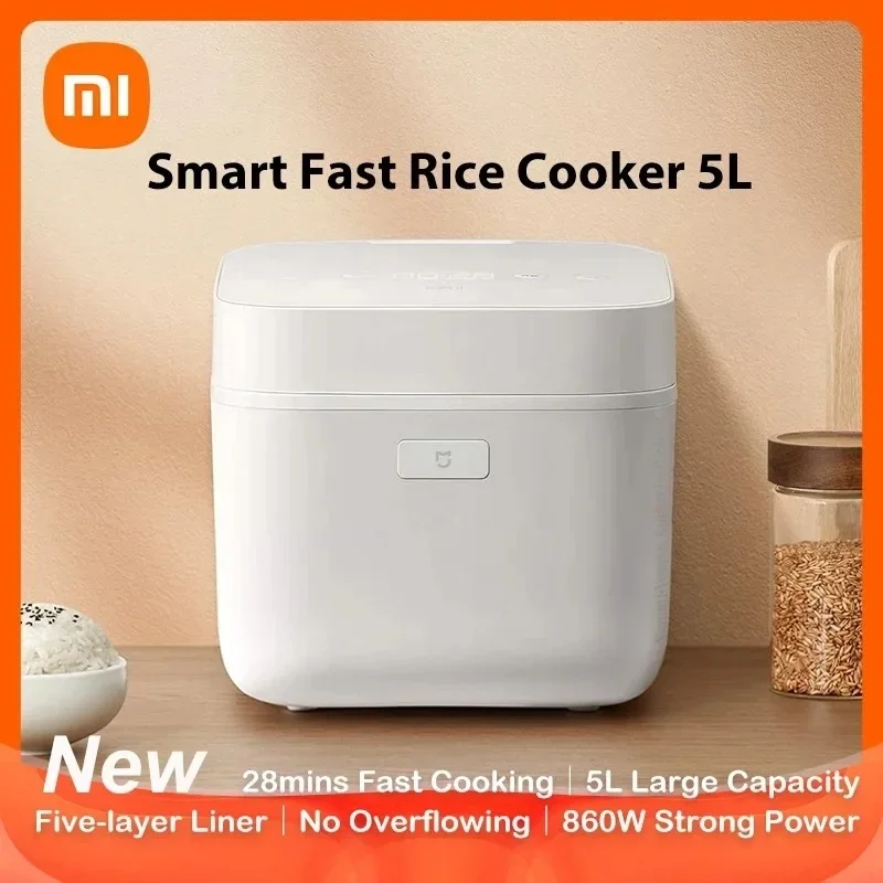 Iconic Brand Mijia Rice Cooker 5L 220V  Smart Fast Electric Multicooker Pot for Kitchen Cookers Anti-stick Food Warmer Home Appliance