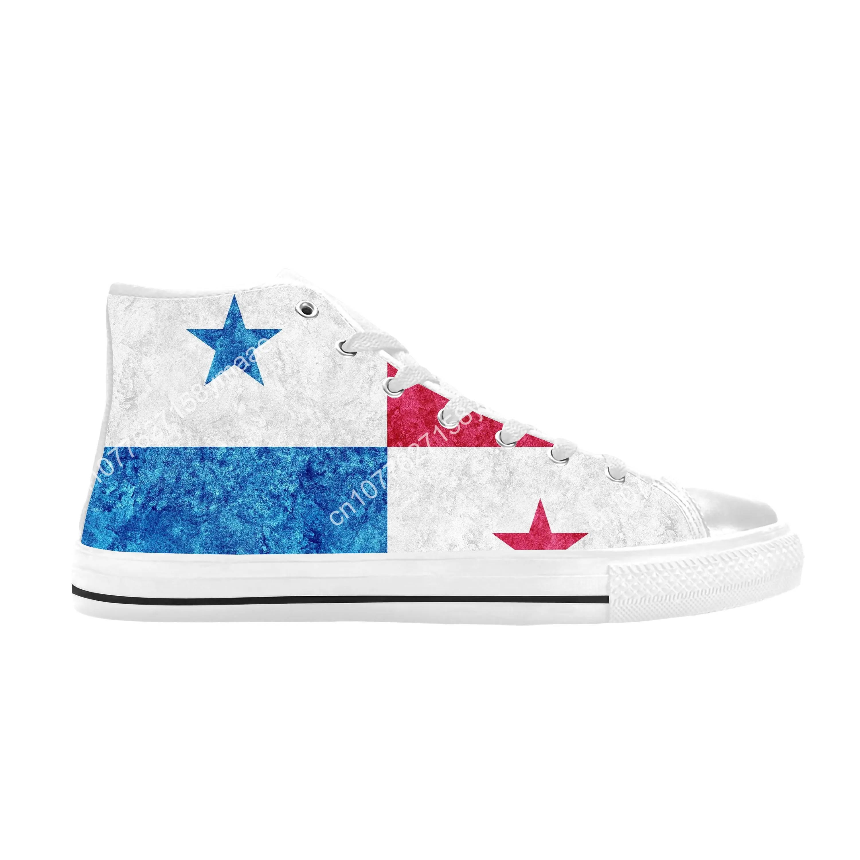 Panama Panamanian Flag Patriotic Pride Cool Funny Casual Cloth Shoes High Top Comfortable Breathable 3D Print Men Women Sneakers