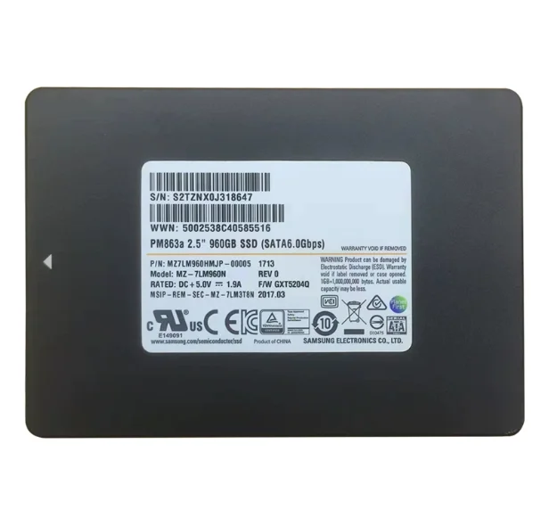 For PM863A 240G 480G 960G PM863 1 92T SATA SSD Enterprise Solid state drive