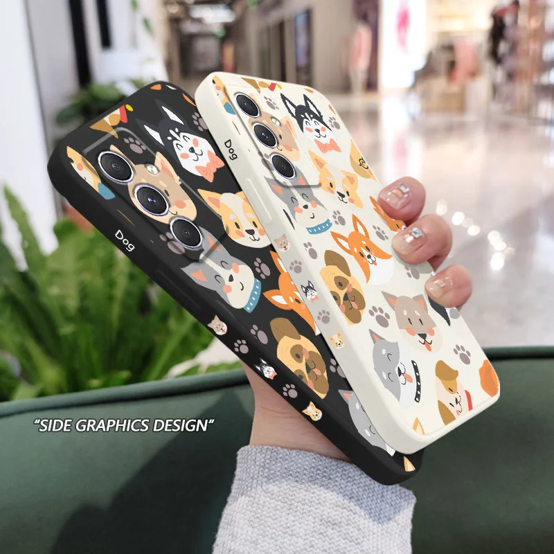 Adorable Round Dogs Protective Phone Case