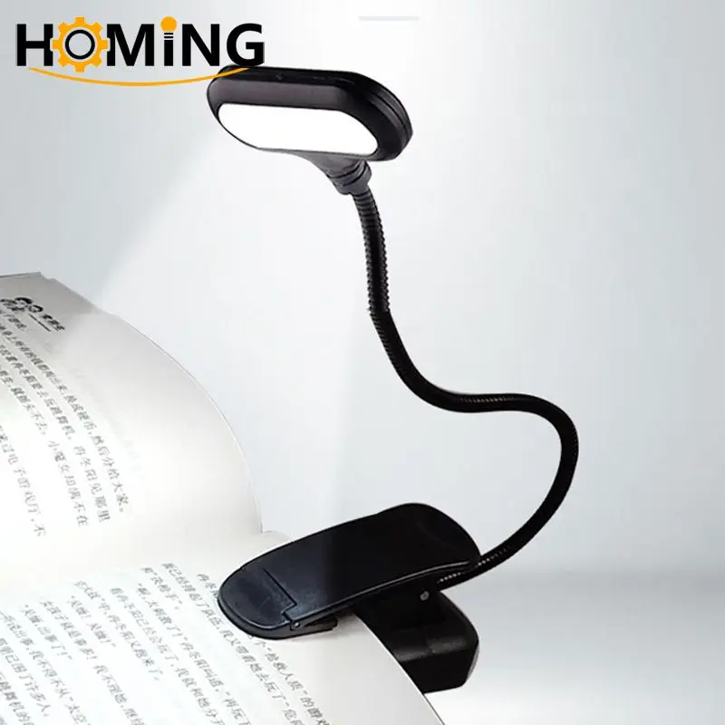 Adjustable LED Book Light Goosenecks Clip 5LEDs AAA Battery Powered Flexible Cool White Notebook Night Reading Desk Lamp
