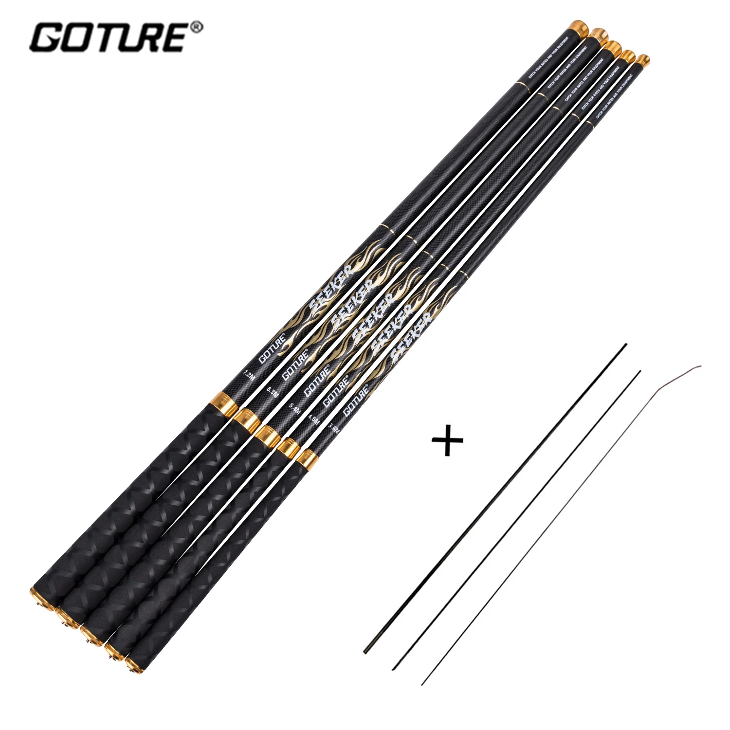 

Goture SEEKER Carp Fishing Rod 24T Carbon Fiber Ultralight 2:8 Power Hard Stream Freshwater Taiwan Hand Fishing Pole 3.6-7.2m