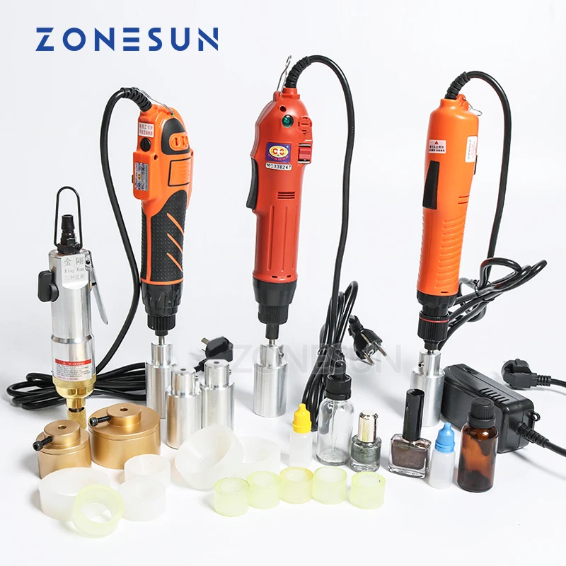 ZONESUN Portable Hand Held Electric Bottle Capping Machine With Security Ring Plastic Bottle Manual Capper Capping Tool