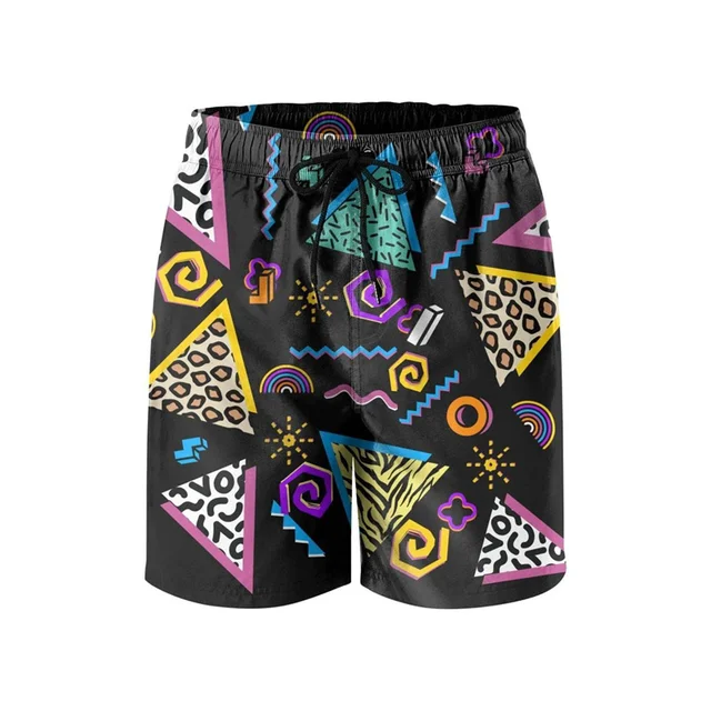 Jams Shorts Men's Retro 80s/90s Swim Trunks Hawaiian Print Board