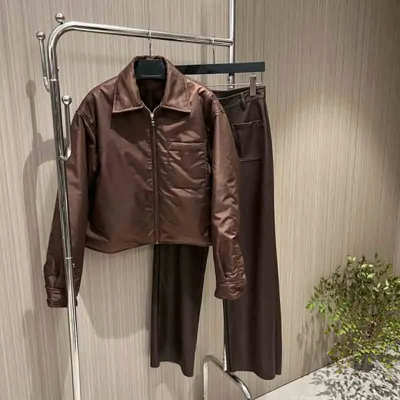 

2024 New Street Style Simple and Versatile Pocket Clip Cotton Shirt Style Cotton Coat Coat Women's Straight Sleeve