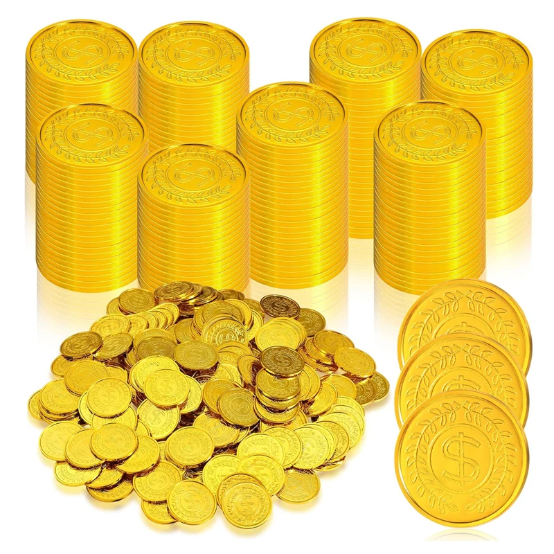 60PCS Plastic Pirate Coins Silver And Gold Bulk Treasure Hunt Toys For Kids Halloween Cosplay Party Supplies Classroom Prizes treasure hunt toys