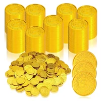 60PCS Plastic Pirate Coins Silver And Gold Bulk Treasure Hunt Toys For Kids Halloween Cosplay Party Supplies Classroom Prizes 1