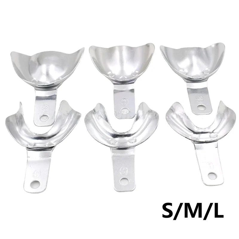 

Cesoon Dental Aluminum Non-Perforated Impression Trays Autoclavable Upper Lower S/M/L