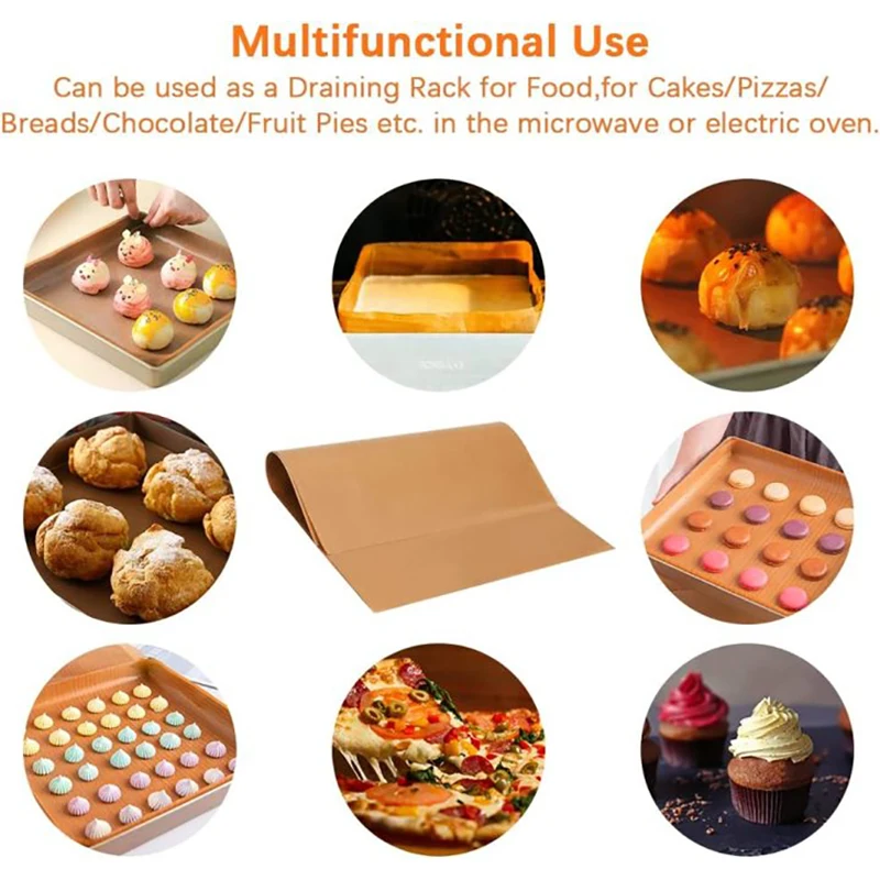 Reusable Fiberglass Cloth Baking Tools Oven Resistant Bake Oilcloth Pad Cooking Paper Mat baking cloth