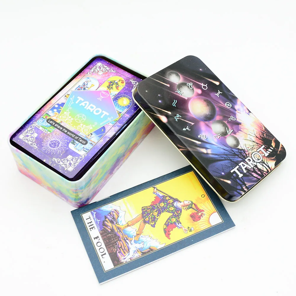 

New Large Size 12 * 7cm Mysterious Metal Box Tarot Multiplayer Entertainment Family Party Game Table Game with Instructions