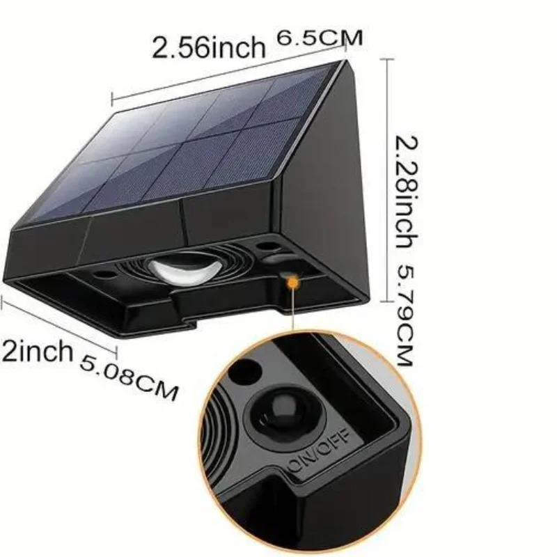 Solar Fence Light Outdoor Waterproof LED Deck Lamp, Warm Wall Lights