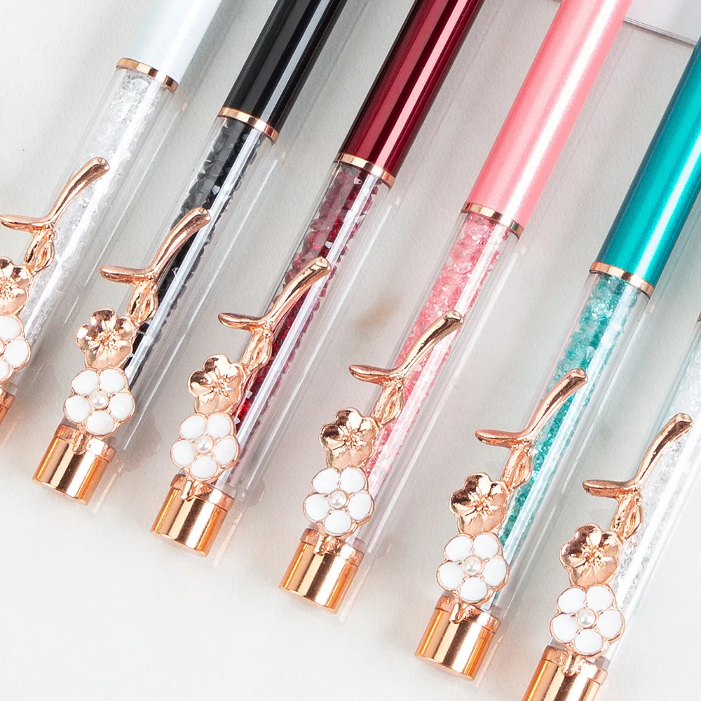 1 Piece Ballpoint Flow Oil Flower Wedding Metal Copper Quicksand Pen Office School Stationery Rose Gold Gift multifunction ballpoint pen,multifunctional pen,ballpoint pen,ball point pen