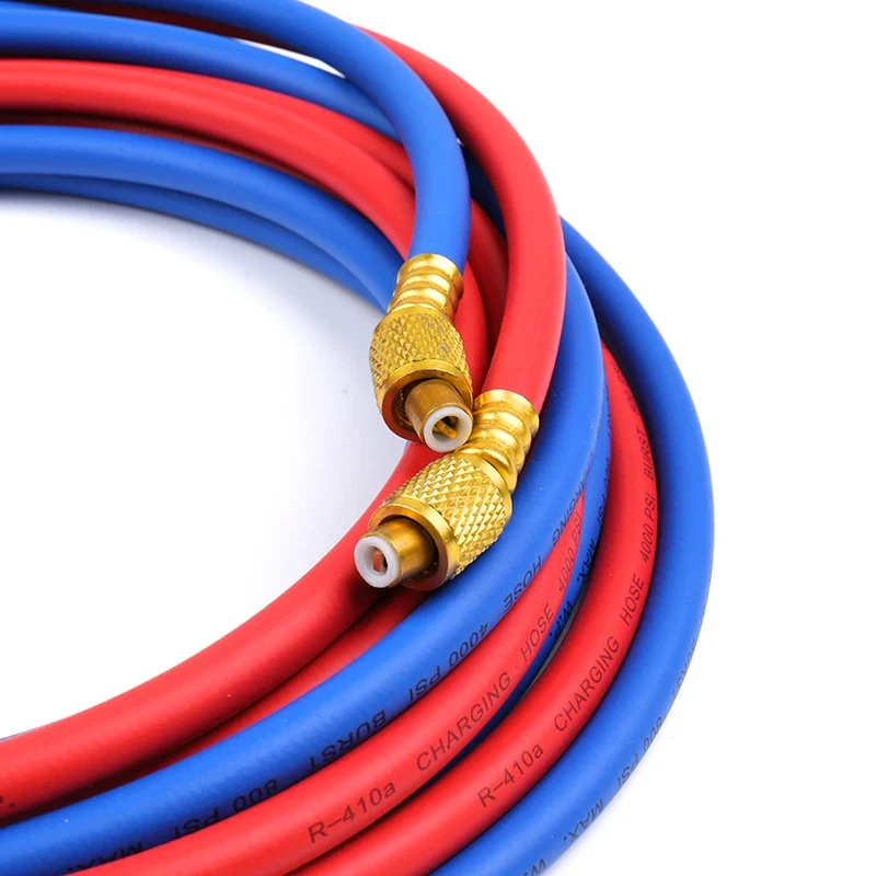 196 /16ft / 5meters R12 R134a R-410a 자동차 에어컨 시스템 용 냉매 충전 호스 냉매 회수 800 PSI