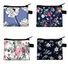 Floral Print Small Cosmetic Bag Girl Women Sanitary Napkin Storage Organizer Bag Coin Card Money Eearphone Lipstick Holder Pouch 1