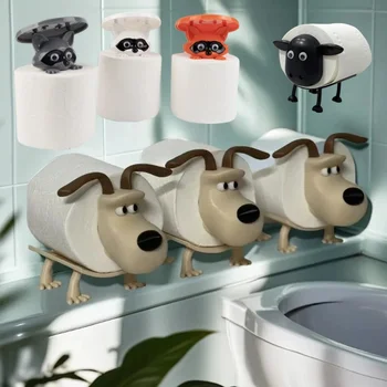 Dog Raccoon Sheep Toilet Paper Holder 1
