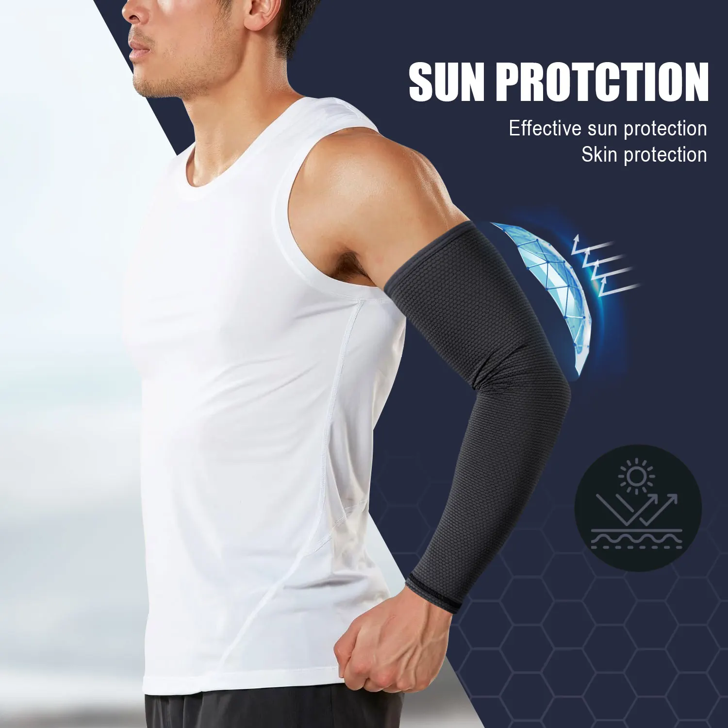 Cooling Arm Sleeves Cover Sports Running UV Sun Protection Outdoor Fishing Cycling Basketball Elastic Cuffs Arm Warmers 1 Pair