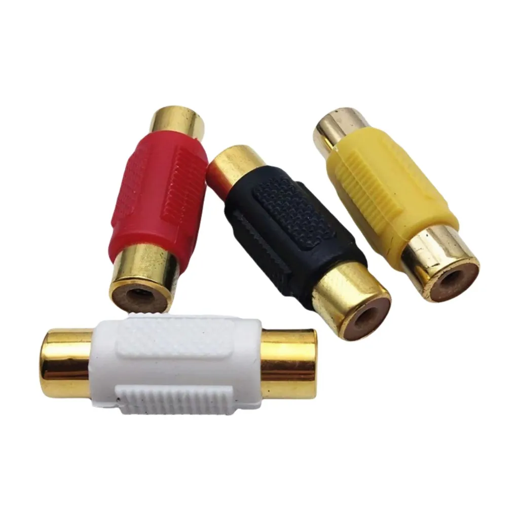 

2Pcs Female to Female RCA Connector Coupler Straight Dual Audio Video Cable Jack Plug Adapter Red Black White Yellow