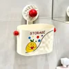 New Plastic Suction Cup Face Towel Storage Basket Wall Hanging Punch Free Washcloth Storage Box Drainable Removable 1