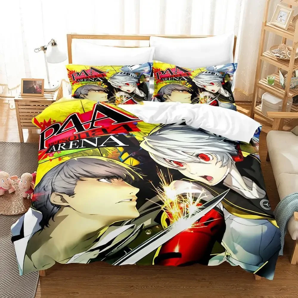 New Game Persona 4 Bedding Set Single Twin Full Queen King Size Bed Set Adult Kid Bedroom Duvet Cover Sets Anime Bed Sheet Set