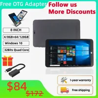 Newest 8'' Windows 10 Tablet PC Quad Core 4GB/8GB RAM 64GB/128GB ROM 1280*800IPS WiFi Intel Z8350 OTG Adapter Gift 1