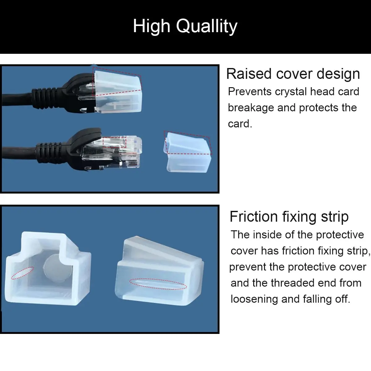 50-10Pcs RJ45 Connectors Dust Cover Protector Ethernet Cable Plug Protective Case Cap for CAT7 CAT6 Connector Dustproof Caps