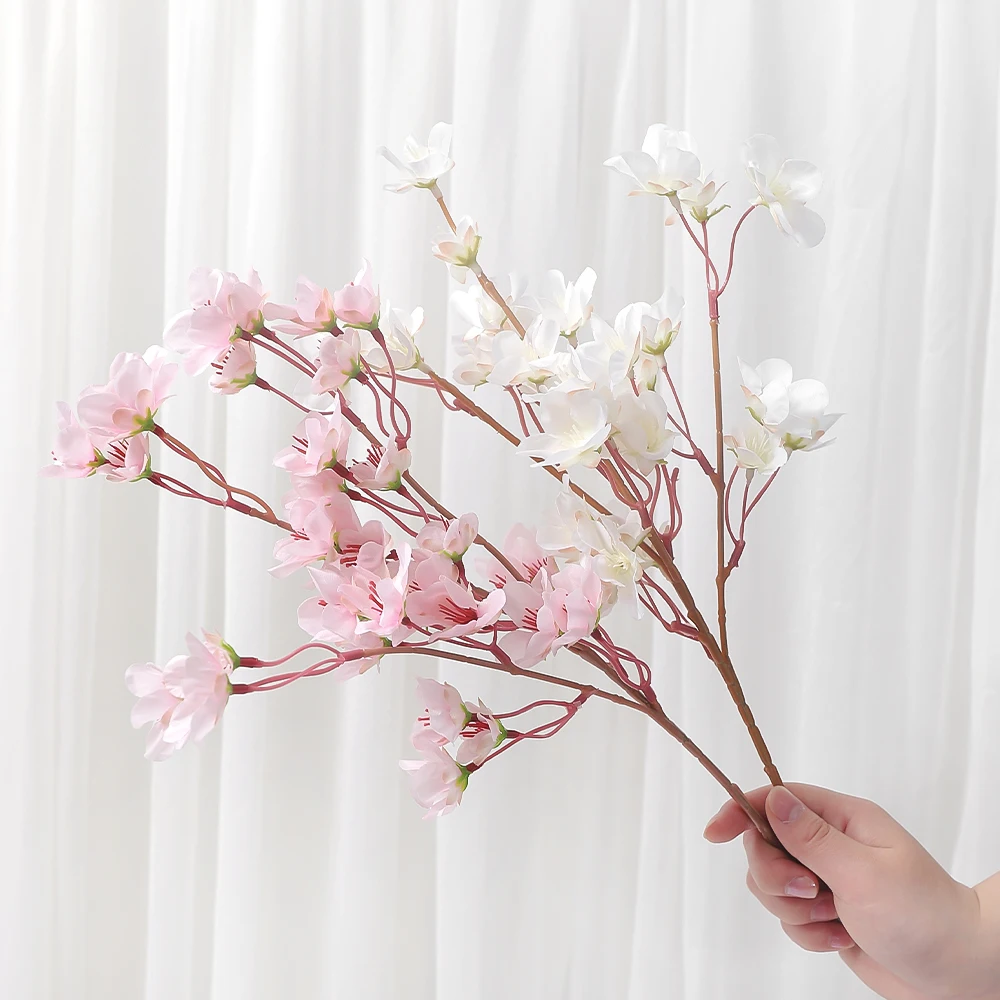 1 Stücke Künstliche Pfirsichblüten Blumen 39 CM Gefälschte Blumen Bouquet für Home Room Decor Garten Hochzeit Dekoration DIY Vase Ornament