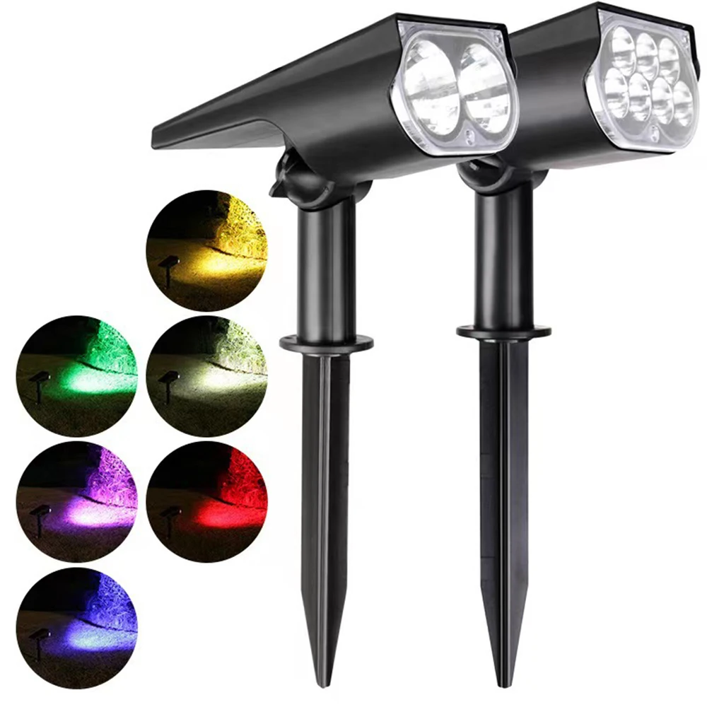 

7Leds Solar Spot Lights Solar Spotlight In-Ground Waterproof Landscape Wall Light LED Adjustable garden Outdoor Party Lawn decor