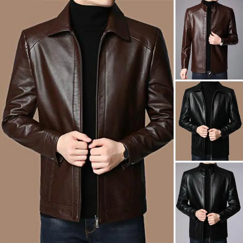Men Leather Suit Jacket Men Slim Fit blazer Coat Fashion Leather jacket Streetwear Casual Blazer Jackets Male Outerwear mens men leather jacket